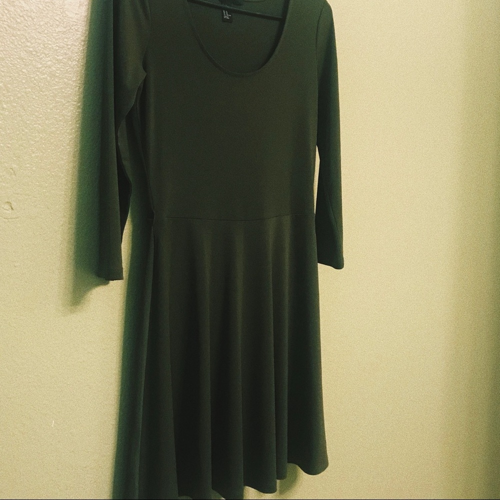 Dark Green Skater Dress